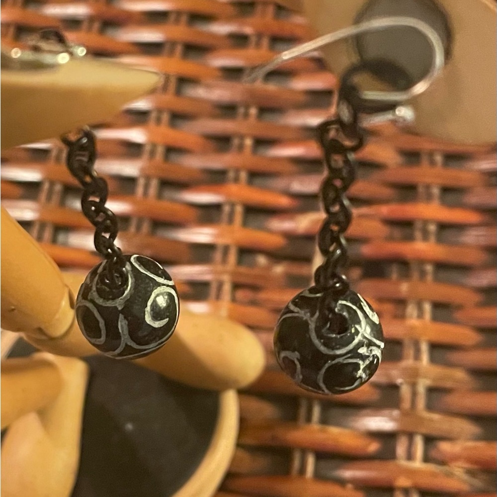 Black and Silver Gothic Chain Earrings
